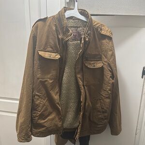 Men's Brown Jacket with Sherpa Lining